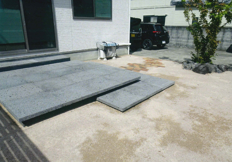 溝口造園・庭・アプローチ・石畳・敷石・おしゃれ・洋風,和モダン