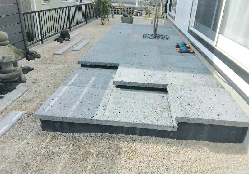 溝口造園・庭・アプローチ・石畳・敷石・おしゃれ・洋風,和モダン