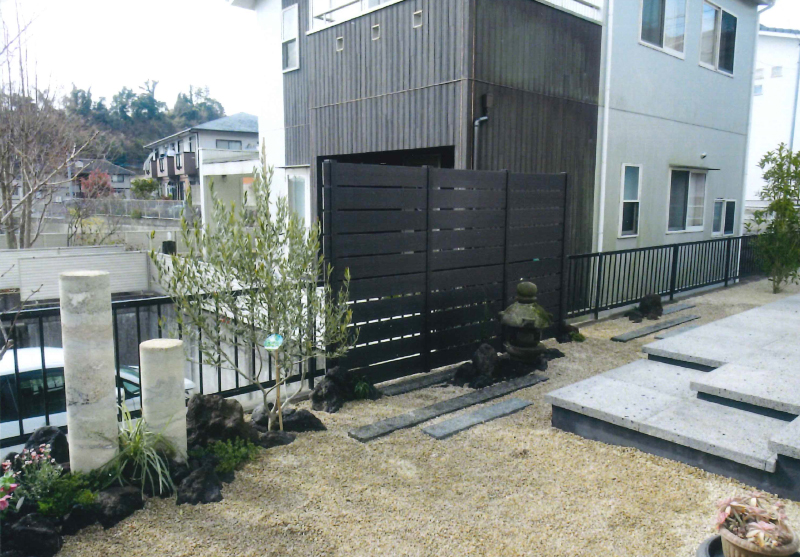 溝口造園・庭・アプローチ・石畳・敷石・おしゃれ・洋風,和モダン