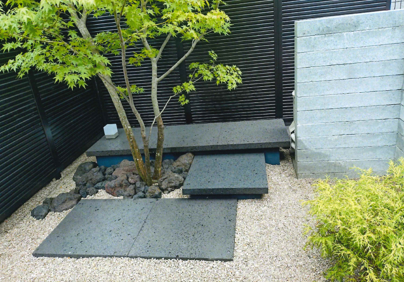 溝口造園・庭・アプローチ・石畳・敷石・おしゃれ・洋風,和モダン