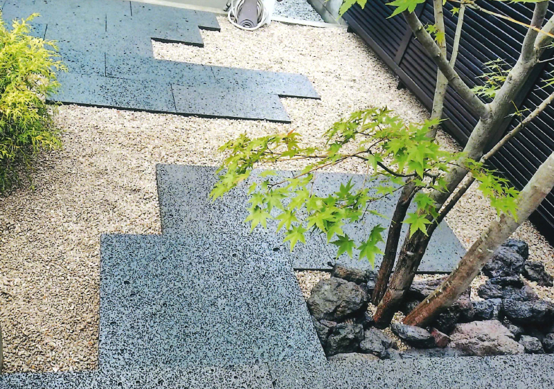 溝口造園・庭・アプローチ・石畳・敷石・おしゃれ・洋風,和モダン